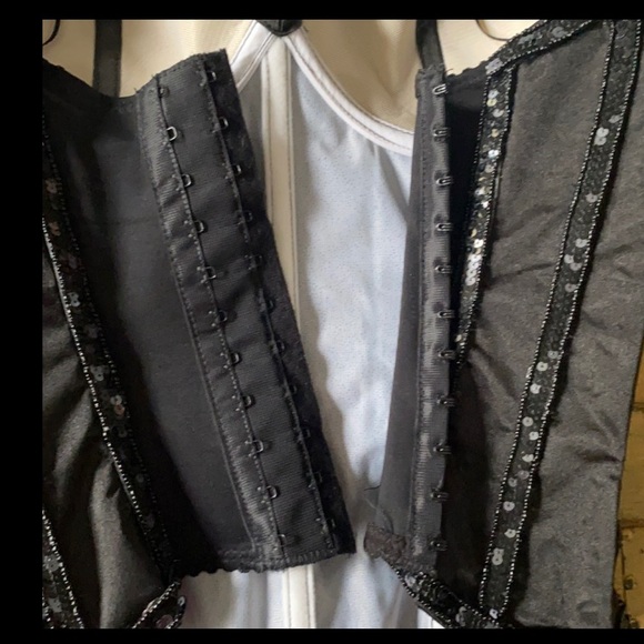 NWOT TRASHY LINGERIE LA BLACK SWAN BIRD FEATH BLACK CORSET COSPLAY 32D BODYCON - Picture 13 of 16